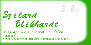 szilard blikhardt business card